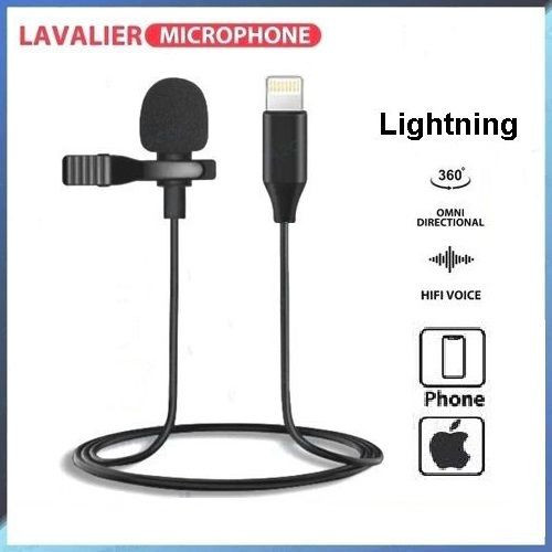 DINEX Lavalier Microphone Micro-Cravate IOS IPhone IPad Lightning 8pin Mic Audio All direction