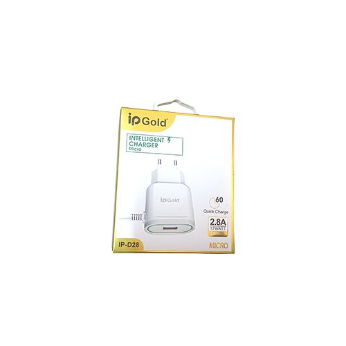 Ip Gold Chargeur Micro USB LED mobile Secteur Rapide 2.8A + Port USB